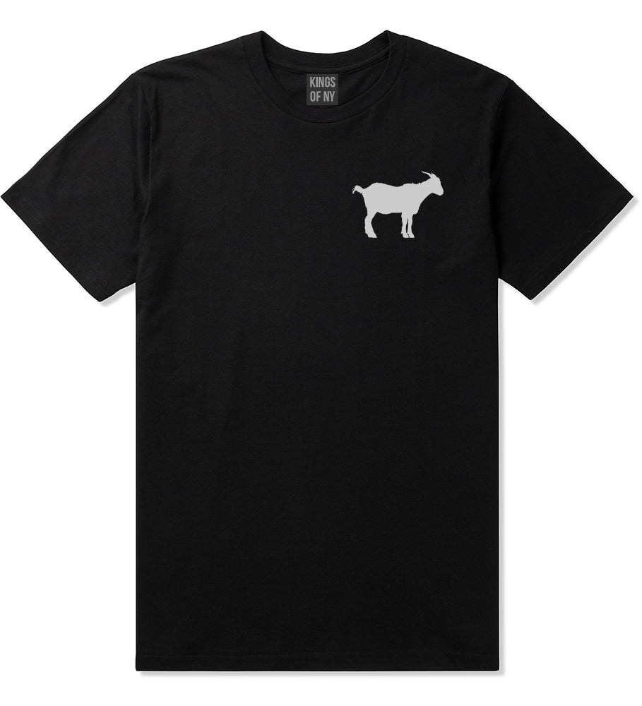 Goat Animal Chest Mens Black T-Shirt by KINGS OF NY
