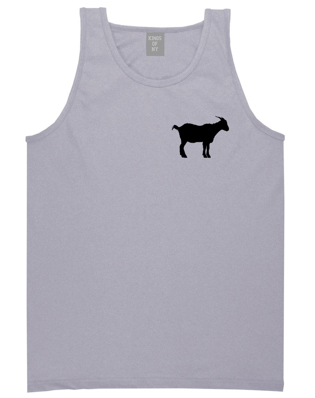 Goat Animal Chest Mens Grey Tank Top Shirt by KINGS OF NY