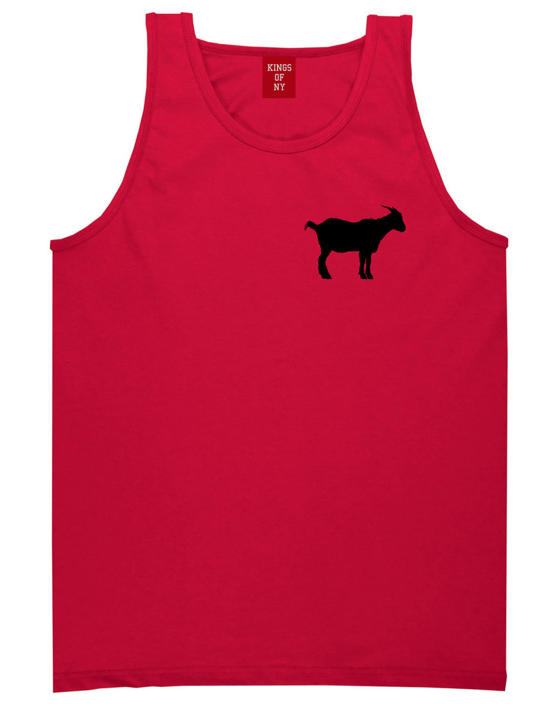 Goat Animal Chest Mens Red Tank Top Shirt by KINGS OF NY