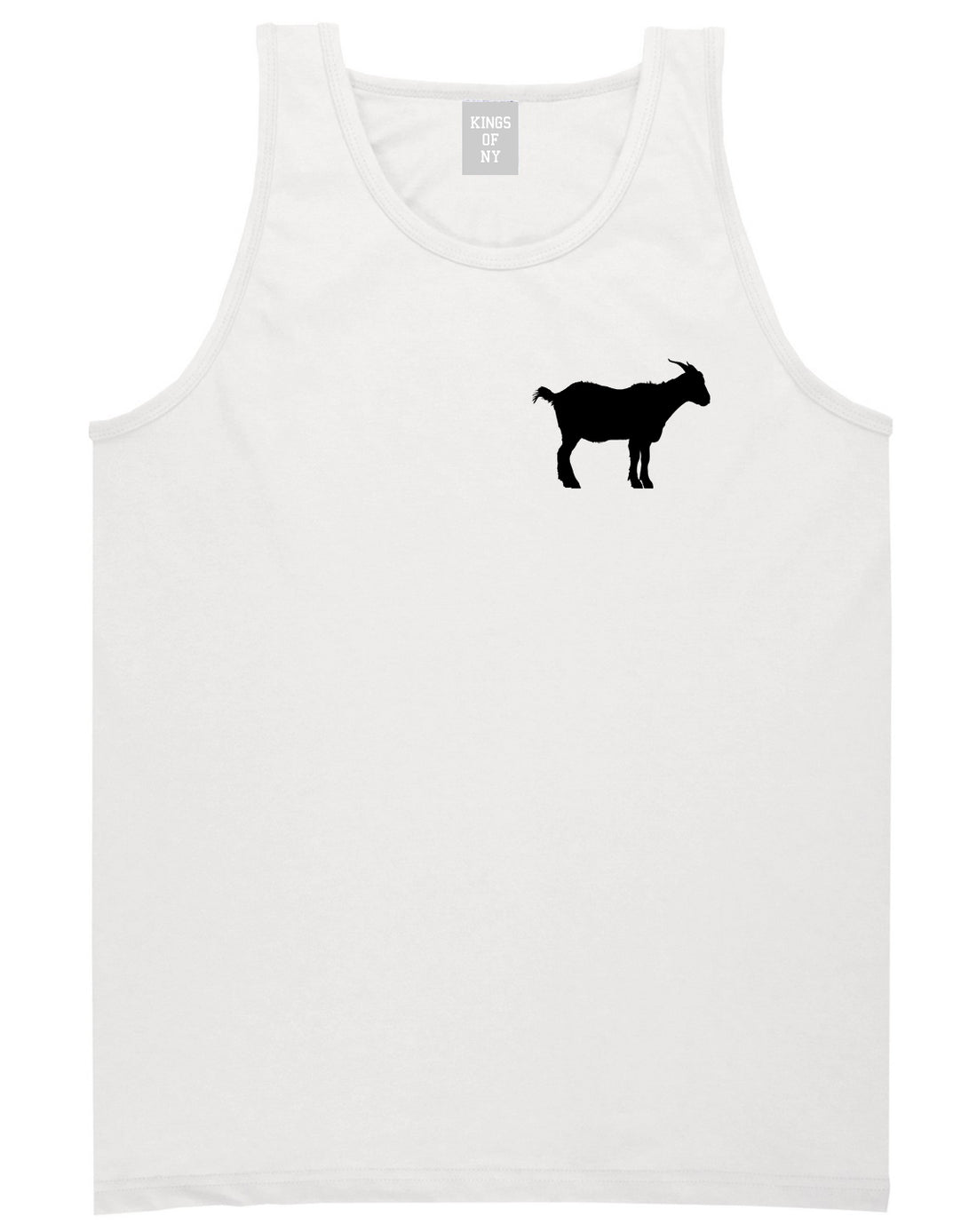 Goat Animal Chest Mens White Tank Top Shirt by KINGS OF NY