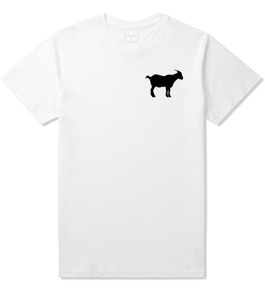 Goat Animal Chest Mens White T-Shirt by KINGS OF NY