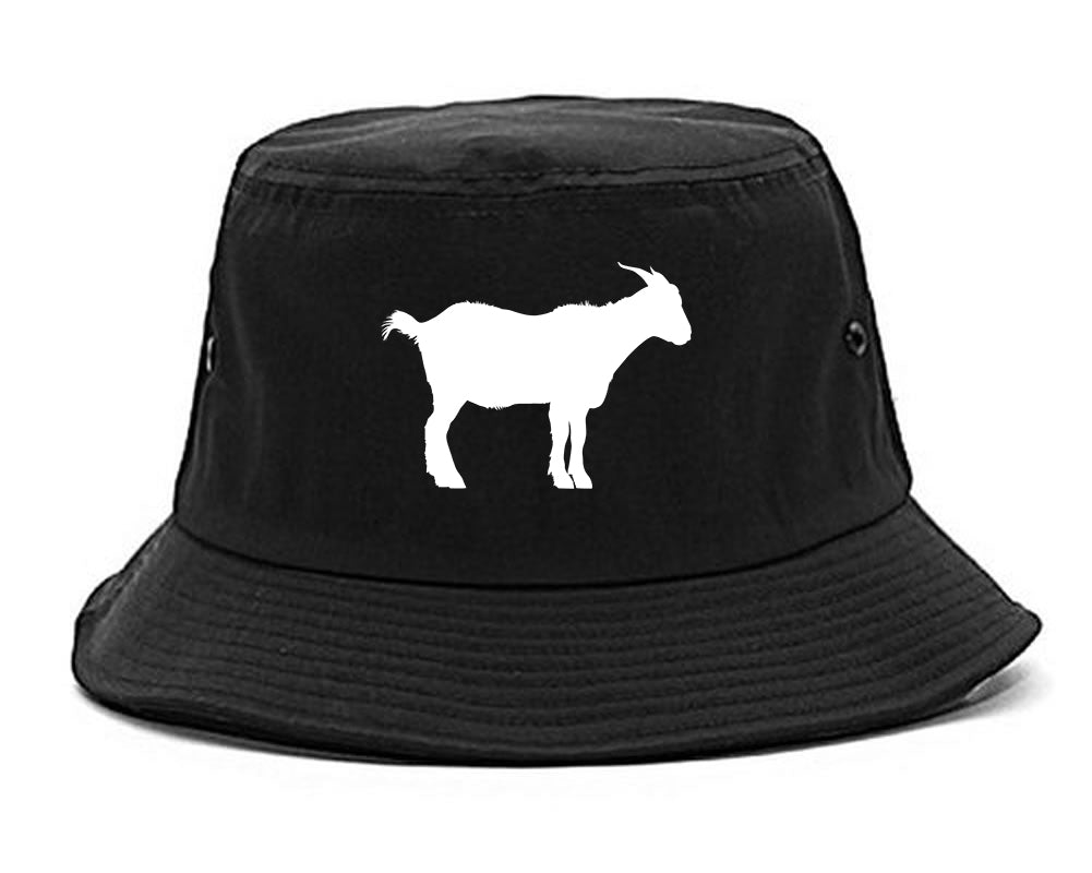 Goat_Animal Black Bucket Hat