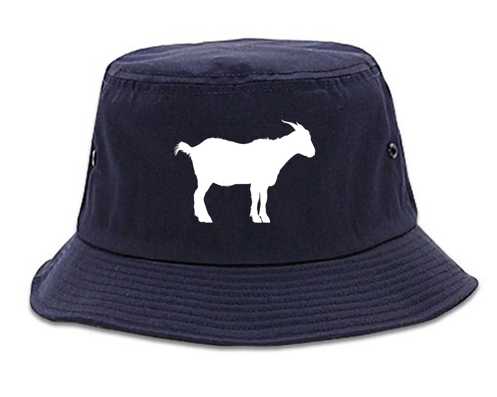 Goat_Animal Navy Blue Bucket Hat
