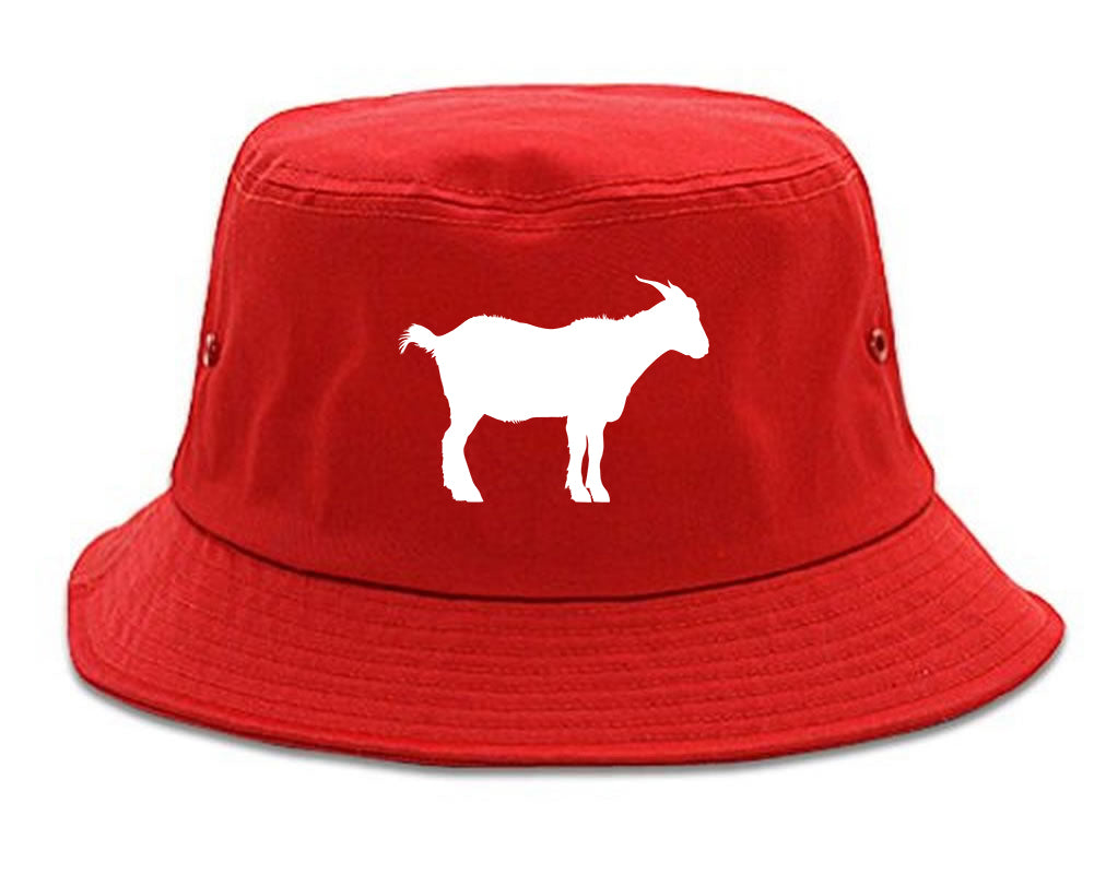 Goat_Animal Red Bucket Hat