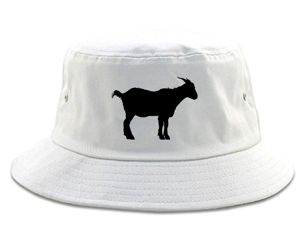 Goat_Animal White Bucket Hat