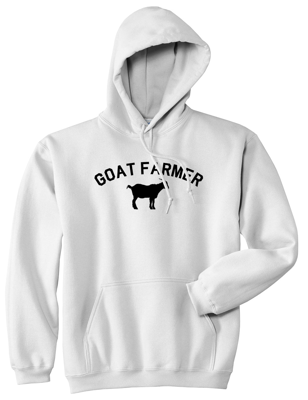 Goat Farmer Mens White Pullover Hoodie by KINGS OF NY