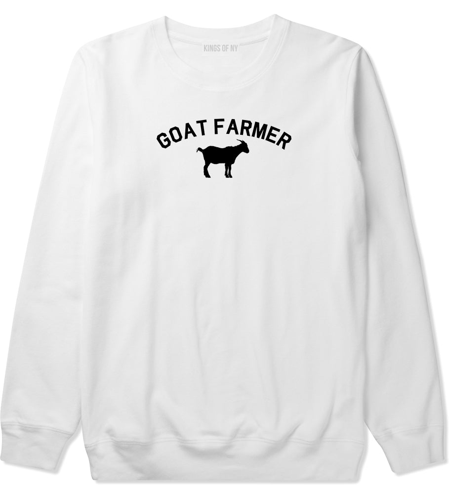 Goat Farmer Mens White Crewneck Sweatshirt by KINGS OF NY