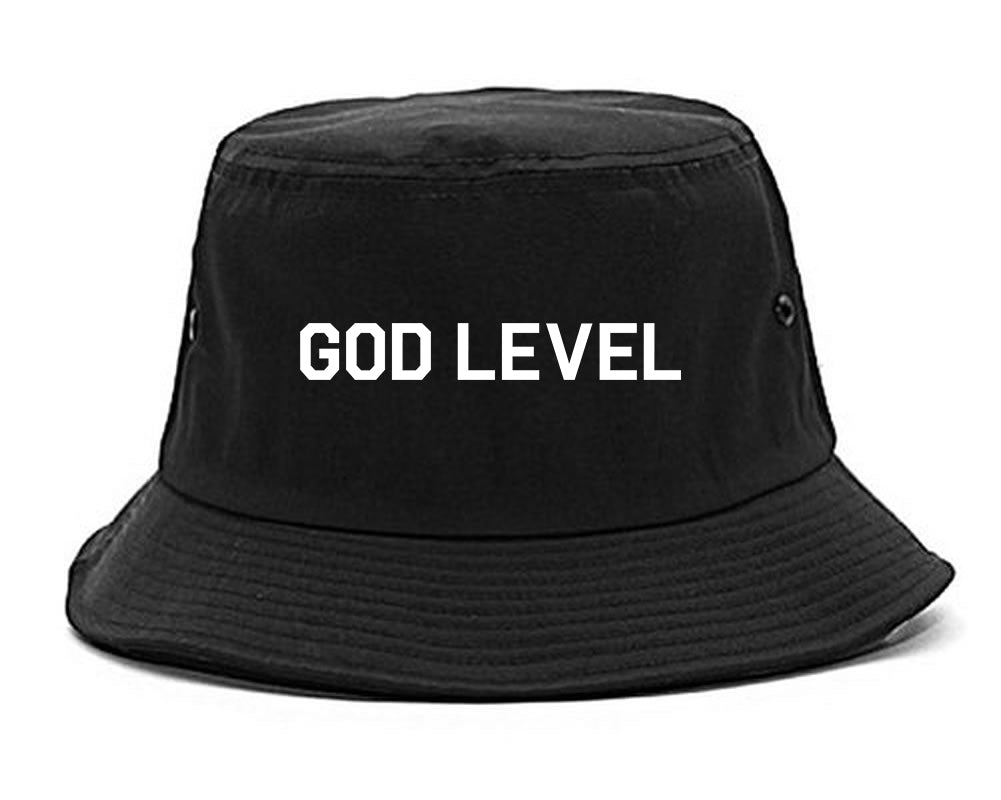 God Level Mens Bucket Hat Black