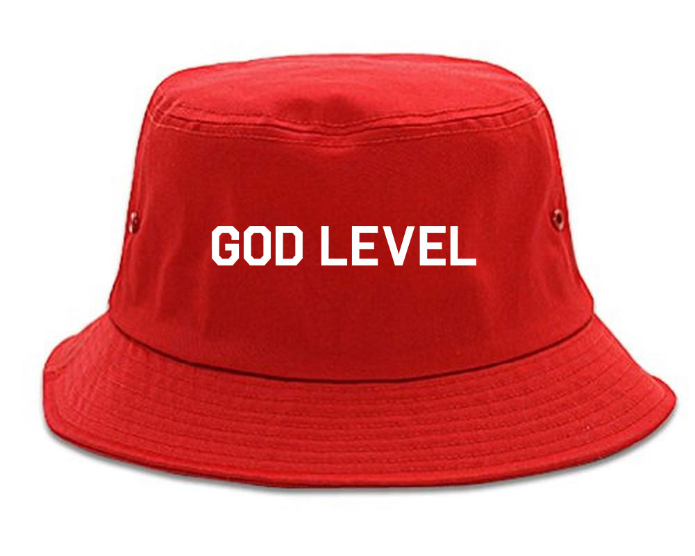 God Level Mens Bucket Hat Red