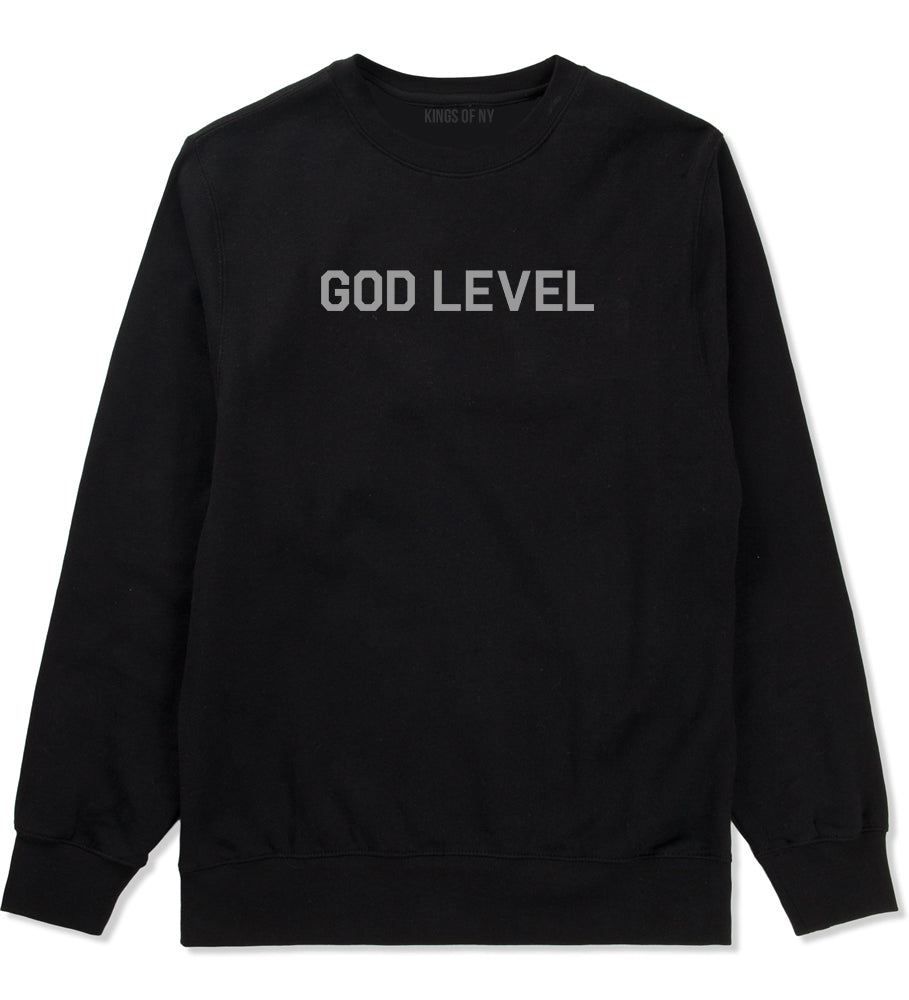 God Level Mens Crewneck Sweatshirt Black by Kings Of NY
