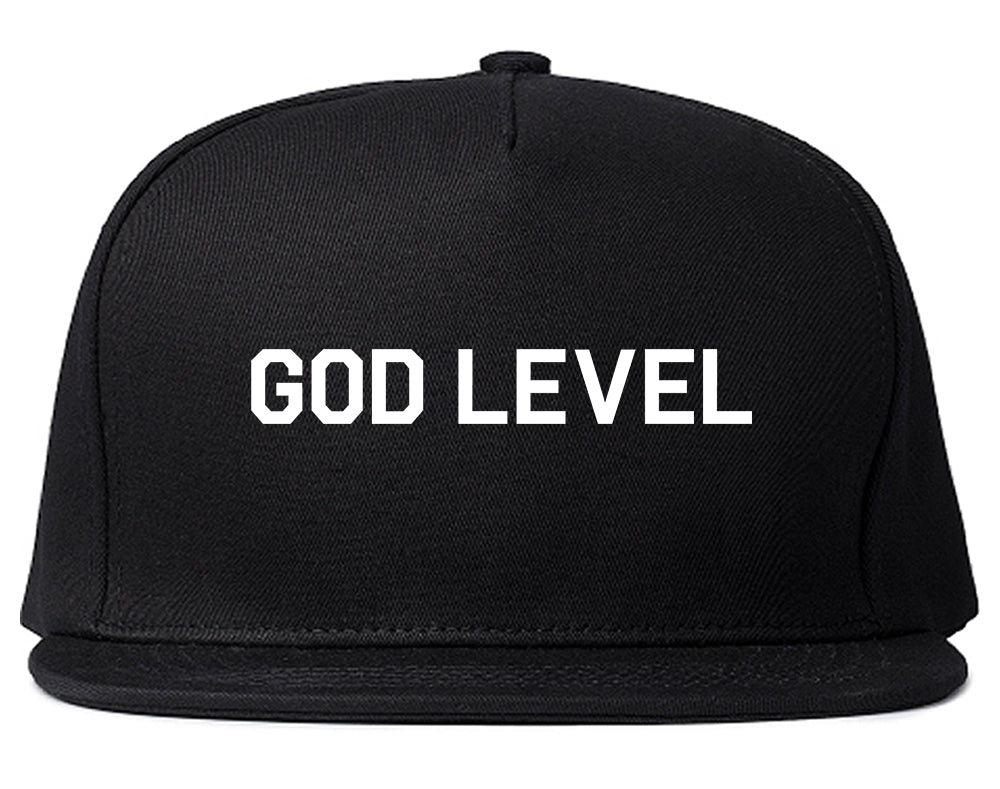 God Level Mens Snapback Hat Black