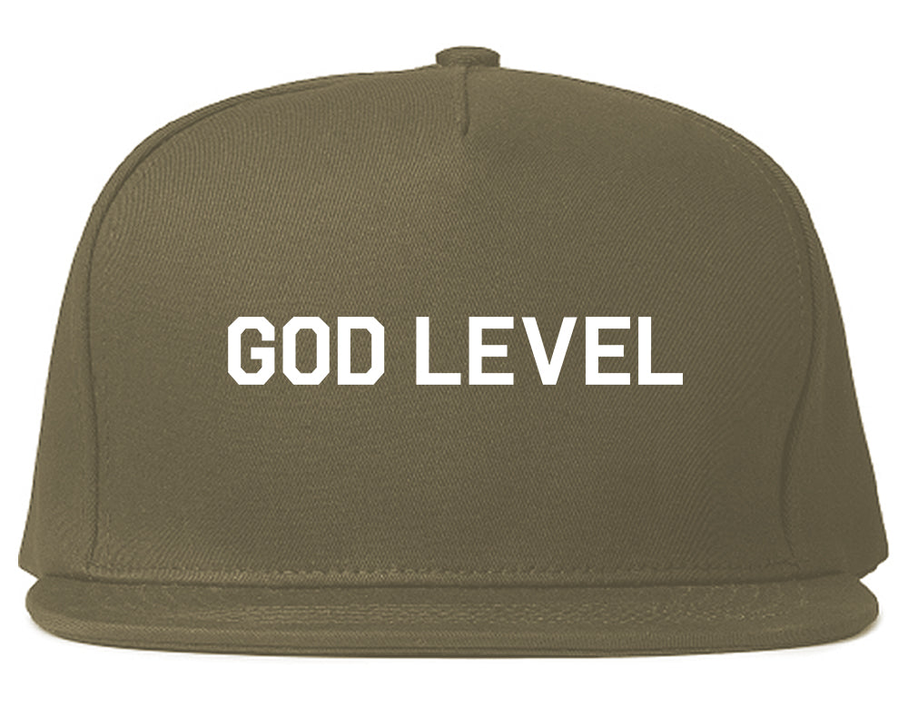 God Level Mens Snapback Hat Grey