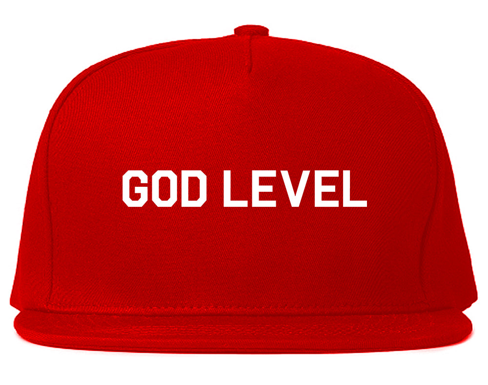 God Level Mens Snapback Hat Red