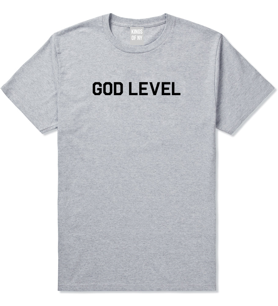 God Level Mens T-Shirt Grey by Kings Of NY