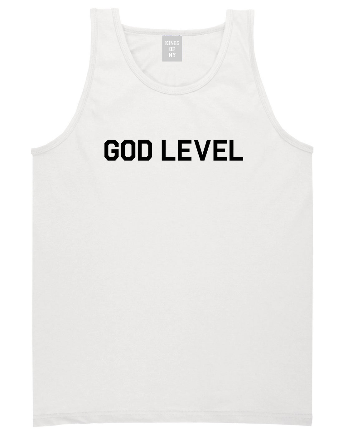 God Level Mens Tank Top Shirt White by Kings Of NY