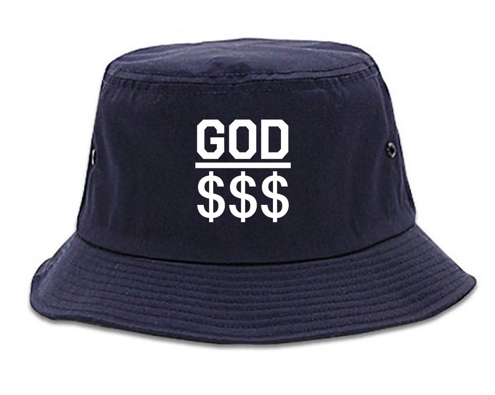 God Over Money Mens Snapback Hat Navy Blue