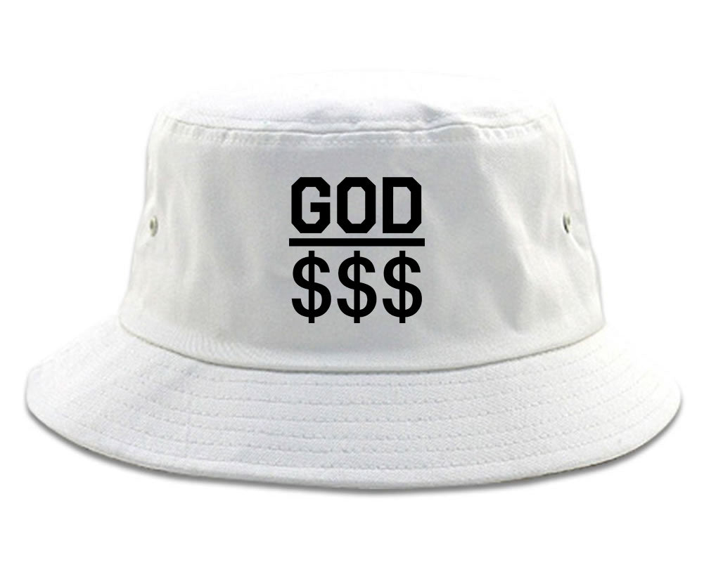 God Over Money Mens Snapback Hat White