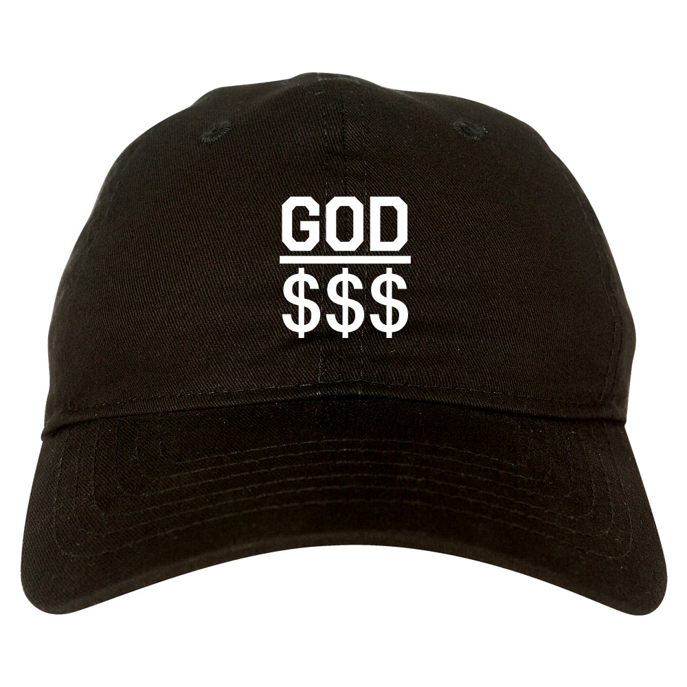 God Over Money Mens Dad Hat Baseball Cap Black