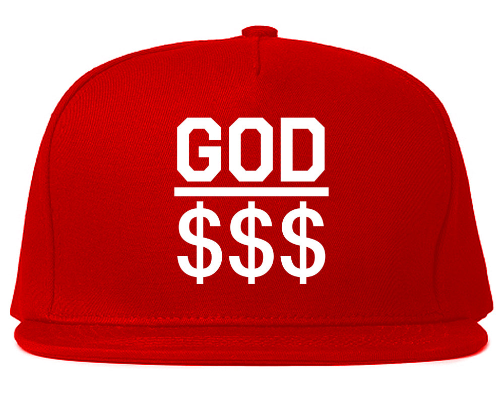 God Over Money Mens Snapback Hat Red