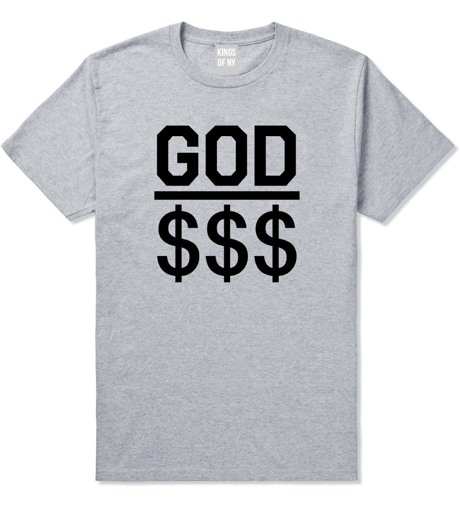 God Over Money Mens T Shirt Grey