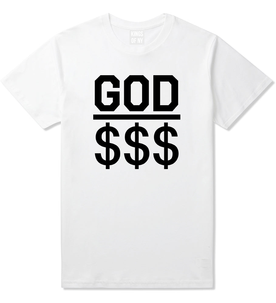 God Over Money Mens T Shirt White