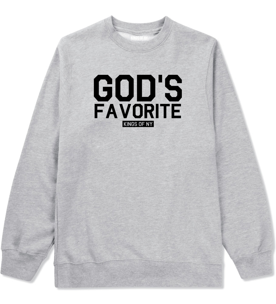 Gods Favorite Kings Of NY Mens Crewneck Sweatshirt Grey