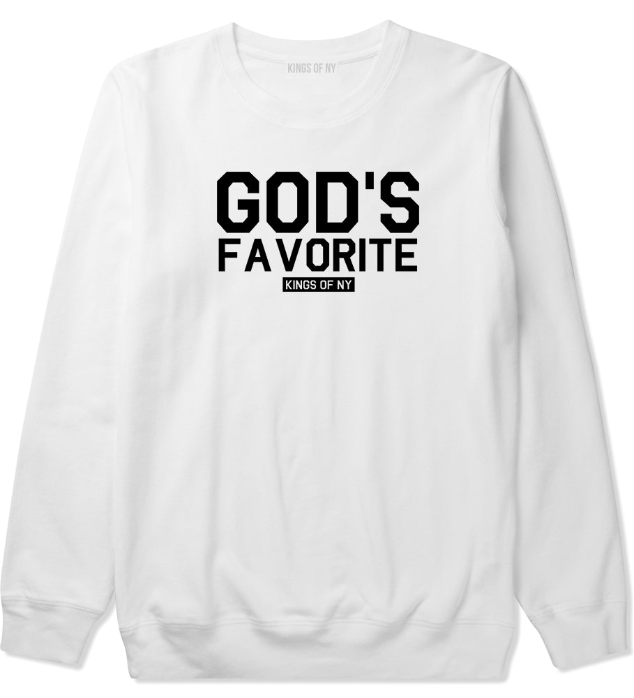 Gods Favorite Kings Of NY Mens Crewneck Sweatshirt White