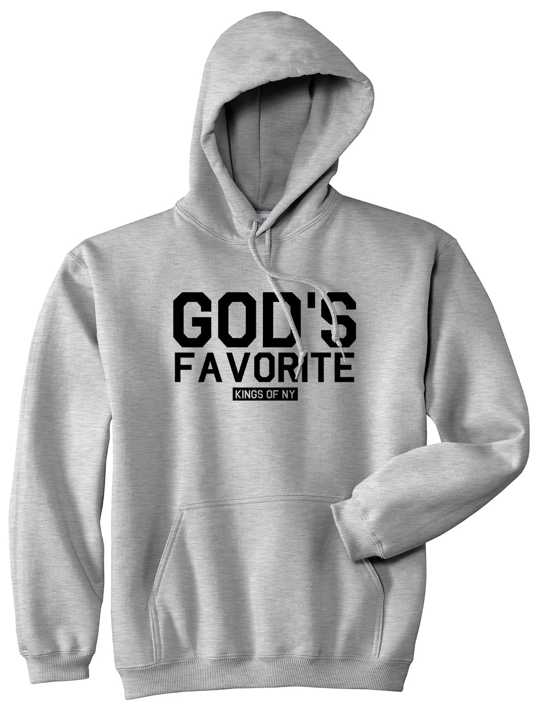 Gods Favorite Kings Of NY Mens Pullover Hoodie Grey