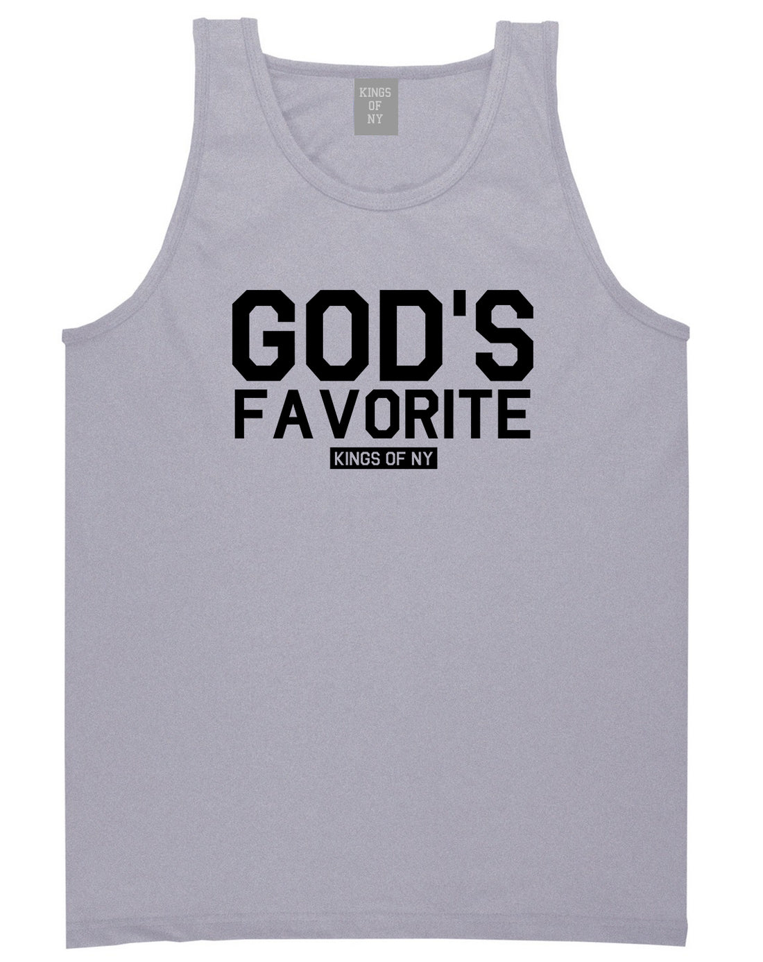 Gods Favorite Kings Of NY Mens Tank Top Shirt Grey