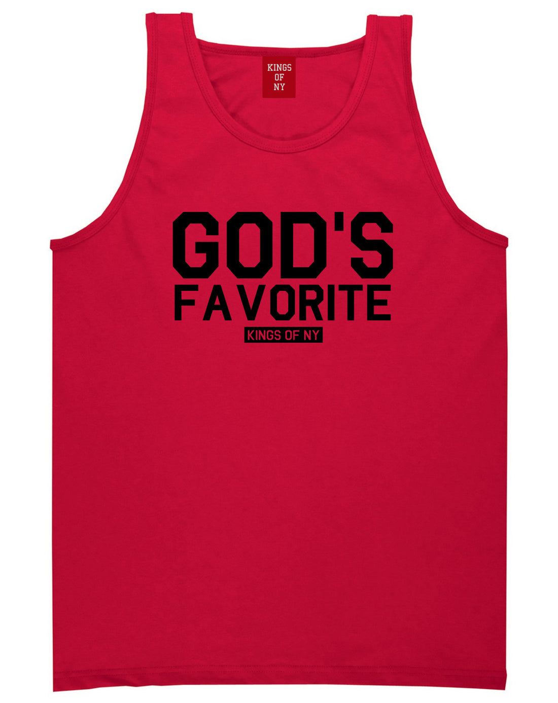 Gods Favorite Kings Of NY Mens Tank Top Shirt Red