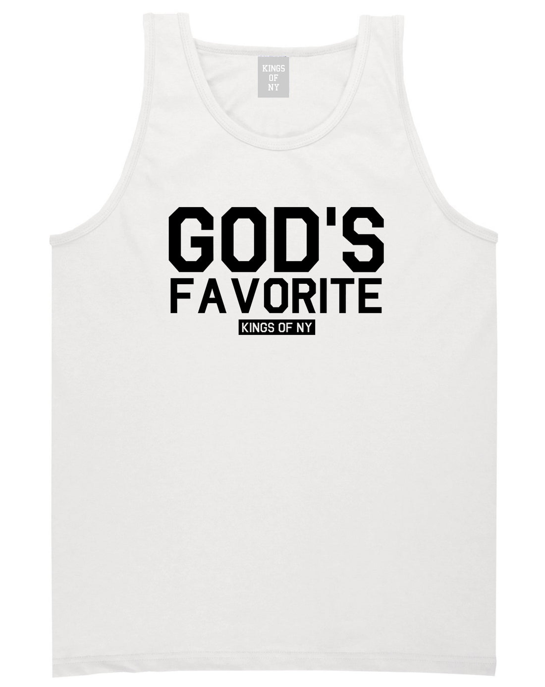 Gods Favorite Kings Of NY Mens Tank Top Shirt White