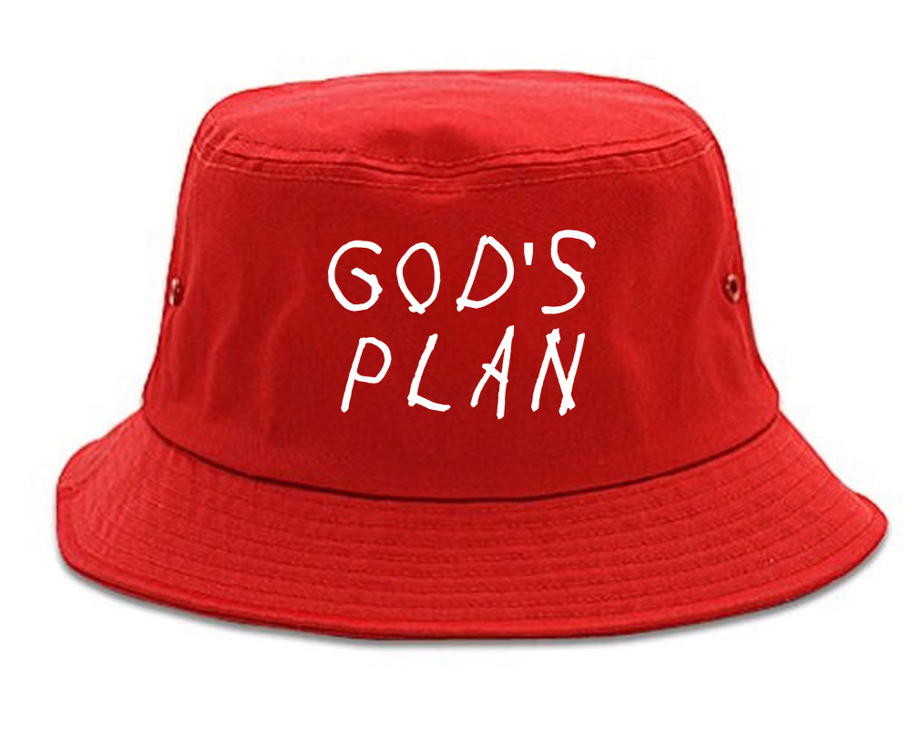 Gods Plan Mens Snapback Hat Red