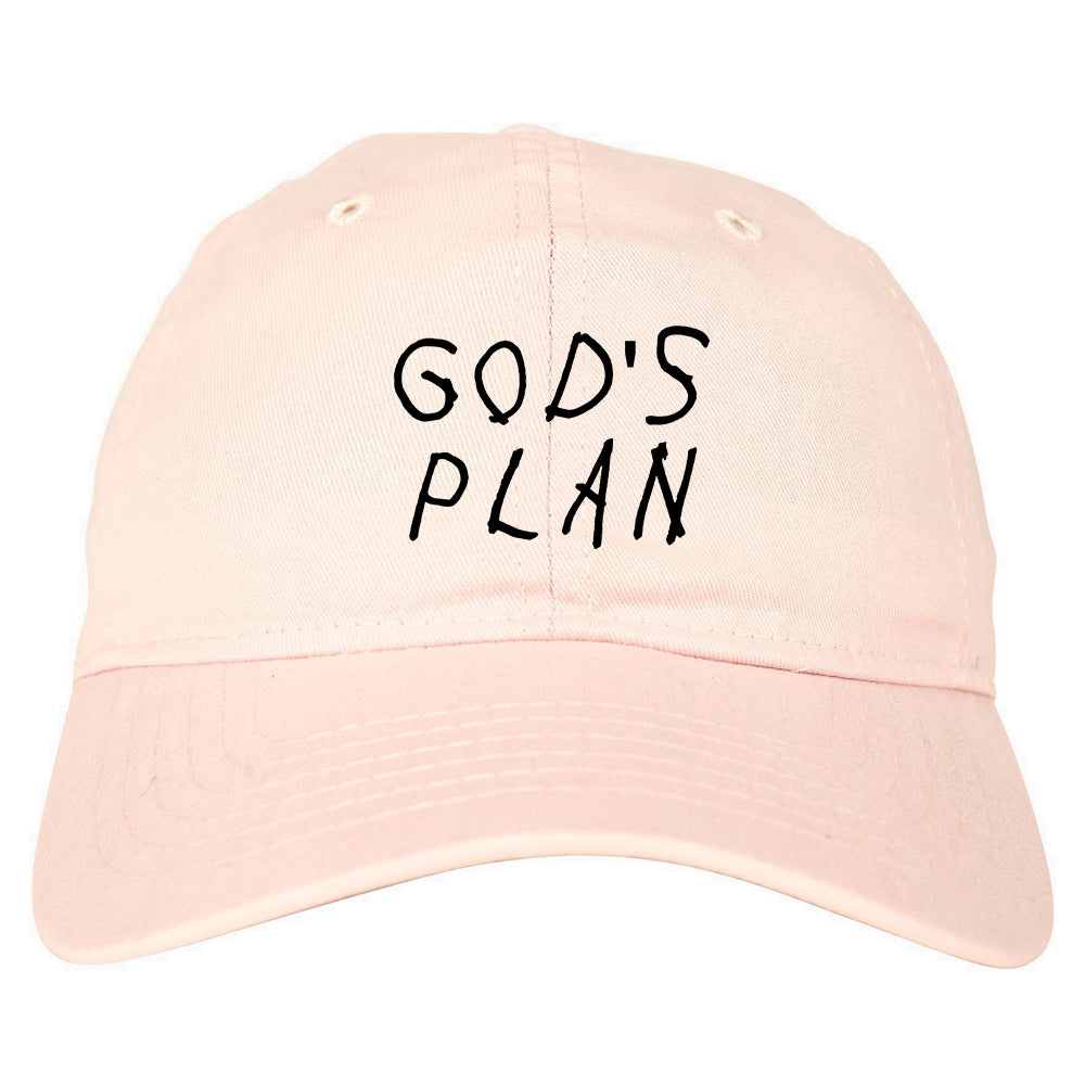 Gods Plan Mens Dad Hat Baseball Cap Pink