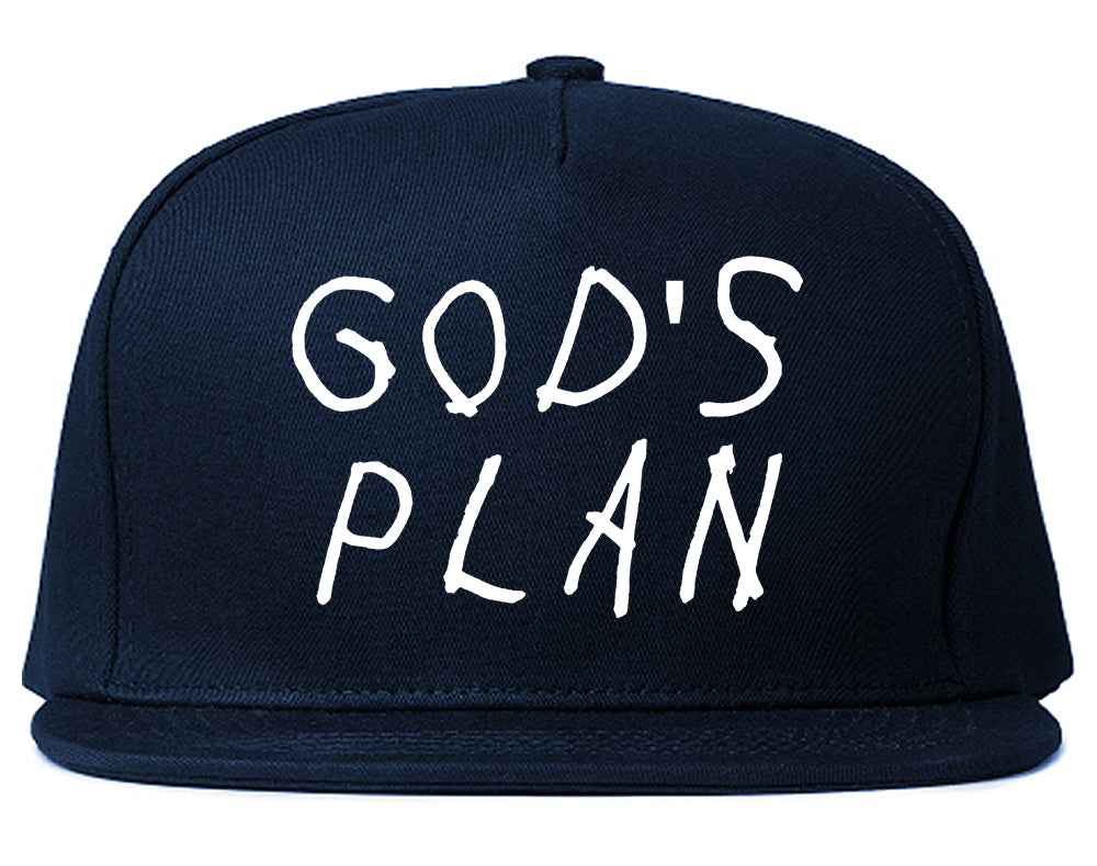 Gods Plan Mens Snapback Hat Navy Blue