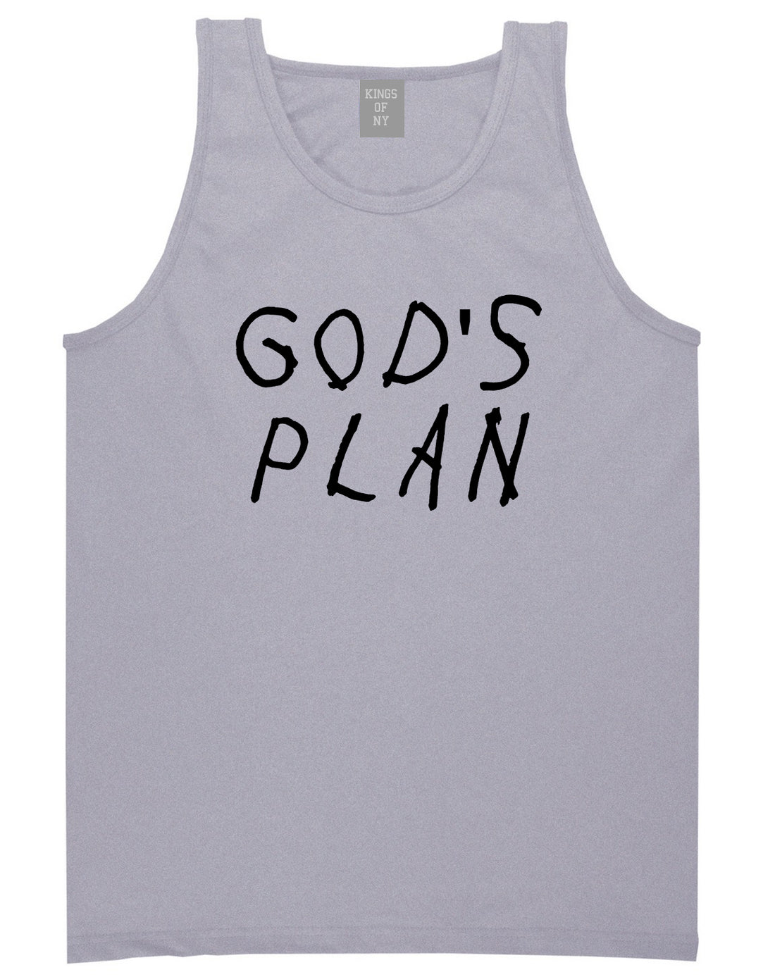 Gods Plan Mens Tank Top Shirt Grey