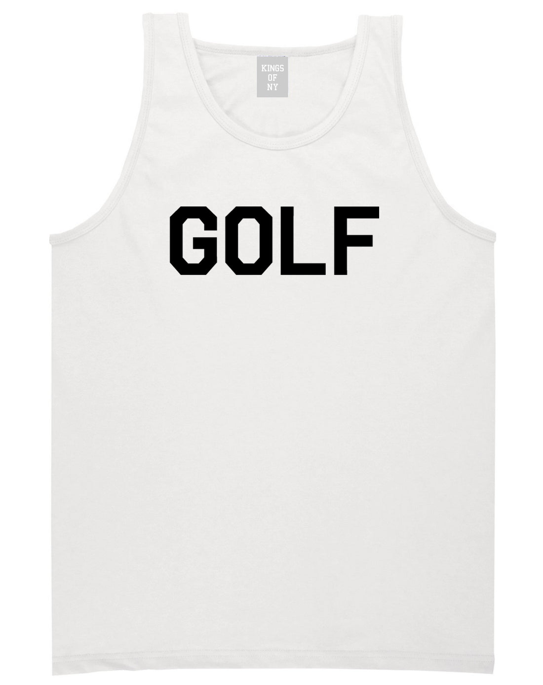 Golf Sport Mens White Tank Top Shirt by KINGS OF NY