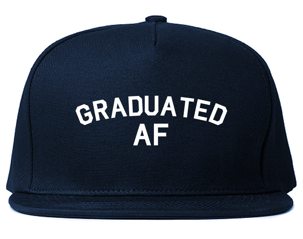 Graduated AF Funny Graduation Mens Snapback Hat Navy Blue