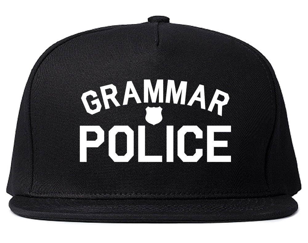 Grammar_Police_Gag Black Snapback Hat