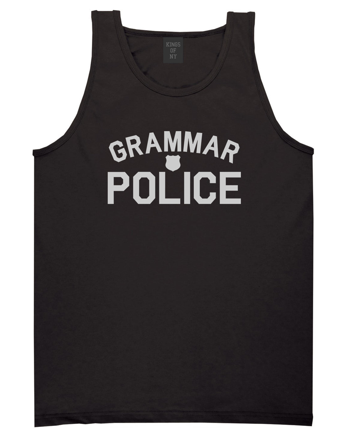 Grammar Police Gag Mens Black Tank Top Shirt by KINGS OF NY
