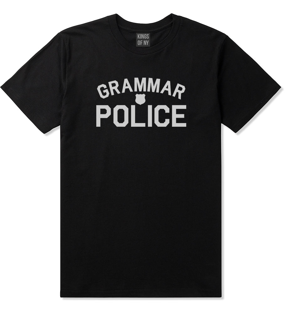 Grammar Police Gag Mens Black T-Shirt by KINGS OF NY