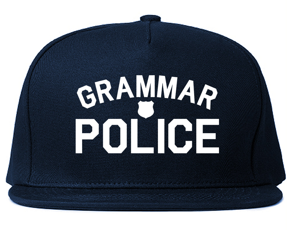 Grammar_Police_Gag Navy Blue Snapback Hat