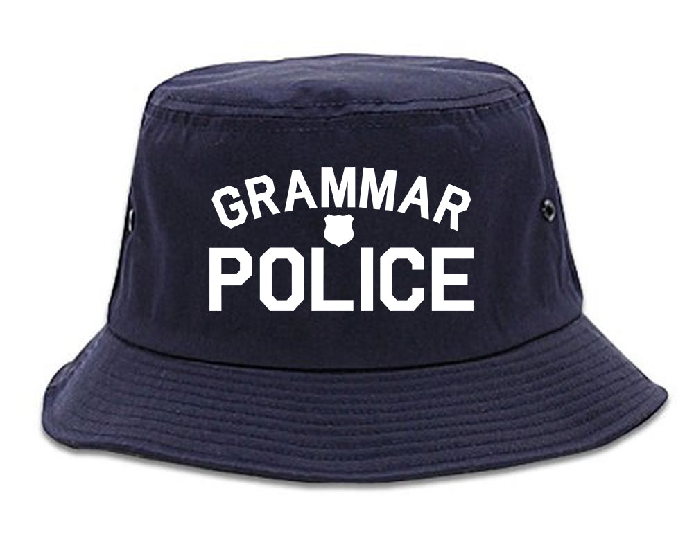 Grammar_Police_Gag Navy Blue Bucket Hat