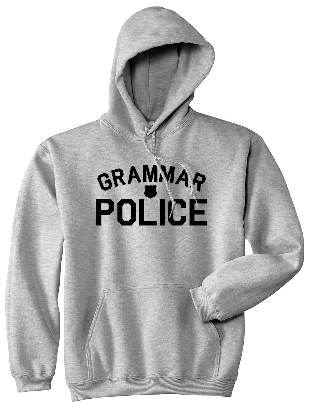 Grammar Police Gag Mens Grey Pullover Hoodie by KINGS OF NY