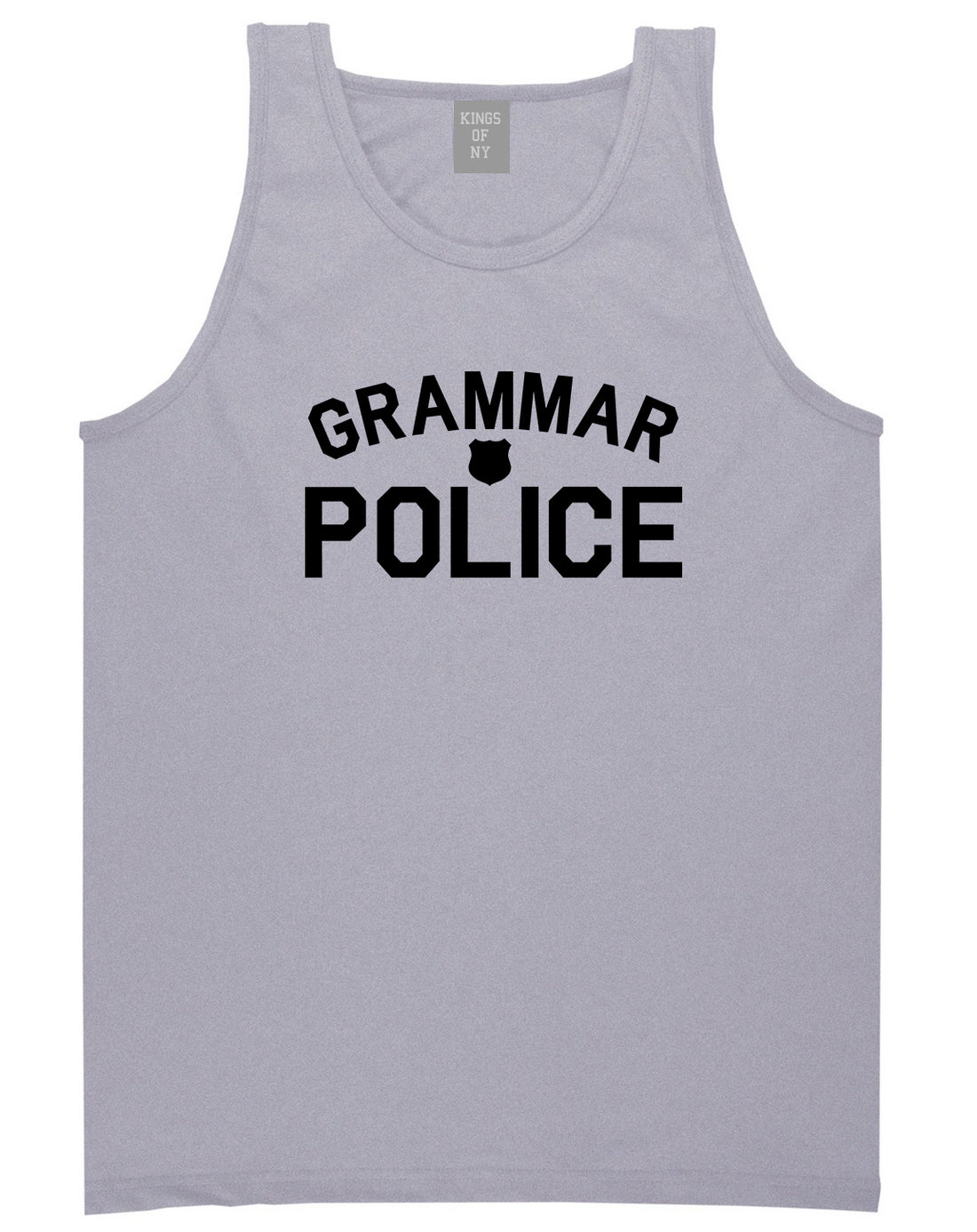 Grammar Police Gag Mens Grey Tank Top Shirt by KINGS OF NY
