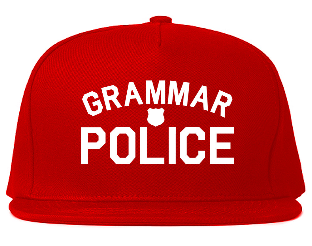 Grammar_Police_Gag Red Snapback Hat