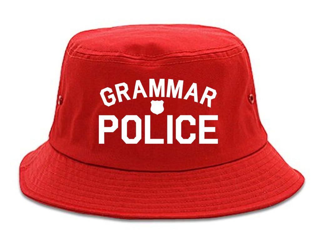 Grammar_Police_Gag Red Bucket Hat