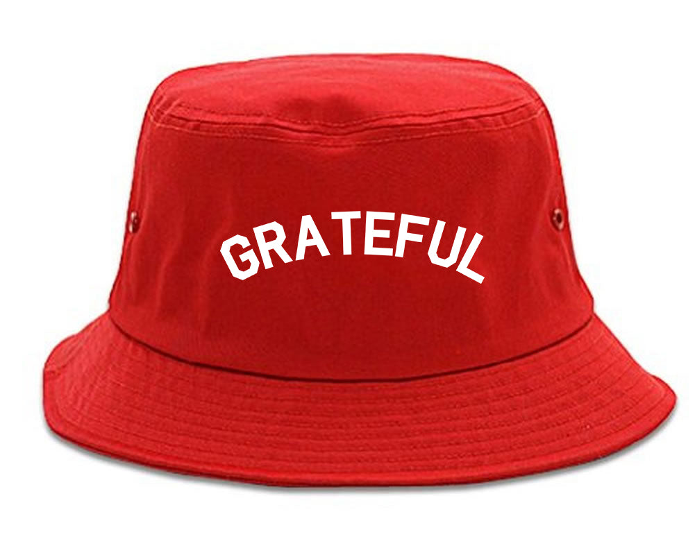 Grateful Thankful Mens Snapback Hat Red