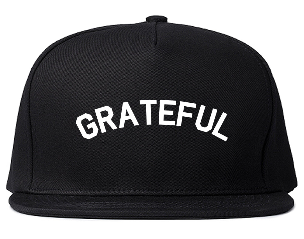 Grateful Thankful Mens Snapback Hat Black