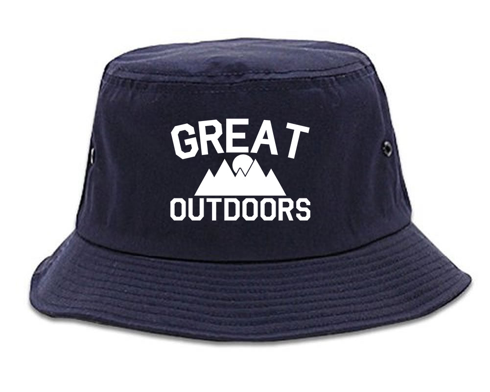 Great Outdoors Camping Mens Snapback Hat Navy Blue