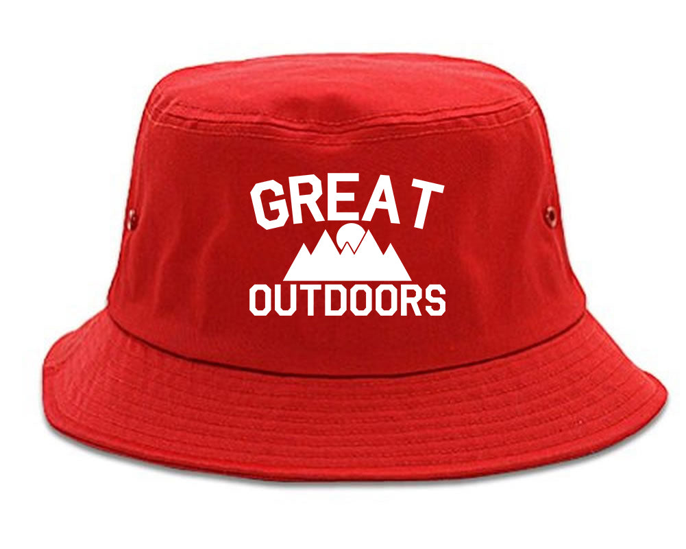 Great Outdoors Camping Mens Snapback Hat Red